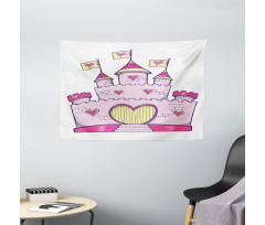 Fantasy Princess Fortress Wide Tapestry