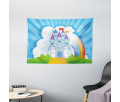 Rainbow Fortress Princess Wide Tapestry