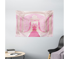 Fantasy Cartoon Room Graphic Wide Tapestry