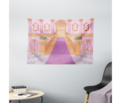 Palace Cartoon Interior Art Wide Tapestry