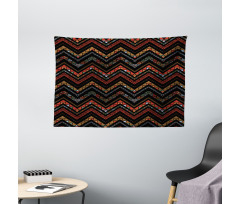 Ethnical Zigzag Chevron Art Wide Tapestry