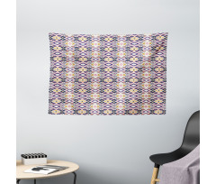 Ikat Inspired Ornate Design Wide Tapestry