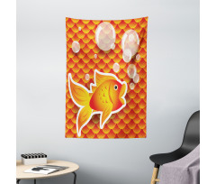 Cartoon Goldfish Bubble Tapestry