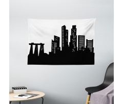 Urban Buildings Scene Wide Tapestry