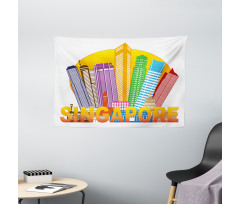 Typography and Skyline Wide Tapestry