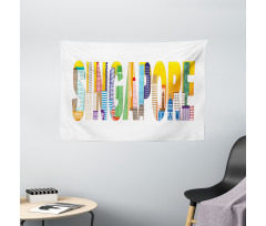 Vibrant Lettering Design Wide Tapestry