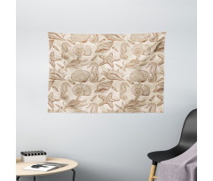 Exotic Marine Animals Wide Tapestry