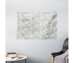 Paisley Blooming Flowers Wide Tapestry