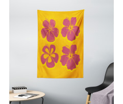 Hibiscus Flower Silhouettes Tapestry