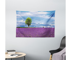 Lavender Field Tree Wide Tapestry