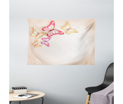 Paper Cut Image Wide Tapestry