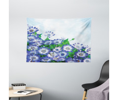 Wildflowers in Grass Wide Tapestry