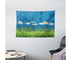 Spring Grass and Daisy Wide Tapestry