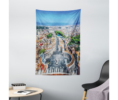 Square in Rome Cityscape Tapestry