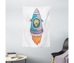 Monster Rocket Space Travel Tapestry