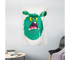 Fluffy Angry Monster Cartoon Tapestry