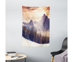 Winter Evening Mountain Tapestry