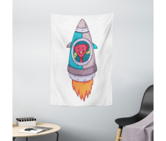 Creature in a Space Rocket Tapestry