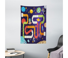 Cartoon Style Children Flying Tapestry