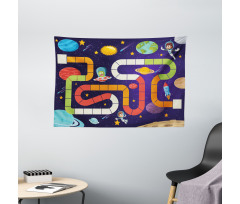 Cartoon Style Children Flying Wide Tapestry