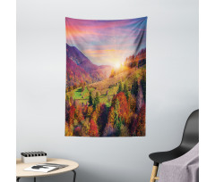 Morning in Mountain Tree Tapestry