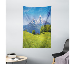 Alps with Meadow Flora Tapestry