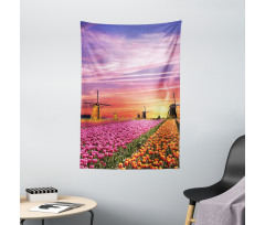 Scenic Tulip Fields Tapestry