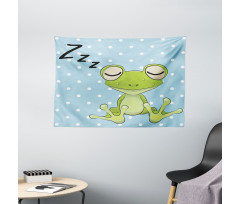 Frog Prince Polka Dots Wide Tapestry