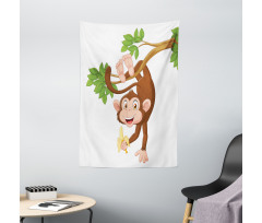Monkey with Banana Tree Tapestry