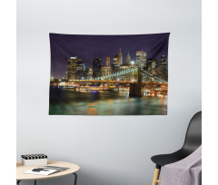 Nighttime Picturesque Wide Tapestry