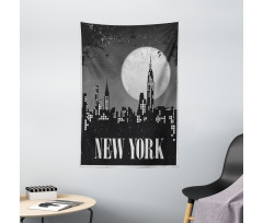 Grunge Nighttime City Tapestry