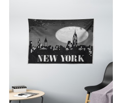 Grunge Nighttime City Wide Tapestry