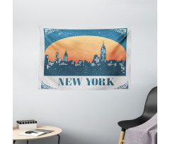 New York City at Sunset Wide Tapestry