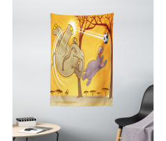 Elephant and Hippo Ball Tapestry