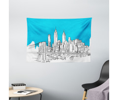 Pencil Drawn Brooklyn Wide Tapestry