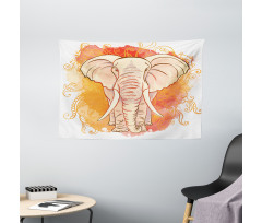 Eastern Elephant Pattern Wide Tapestry