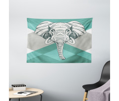Minimalist Boho Elephant Wide Tapestry