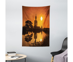 River Sunset Thai Culture Tapestry