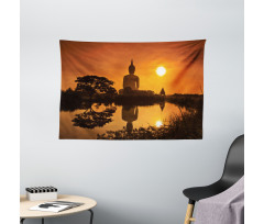 River Sunset Thai Culture Wide Tapestry