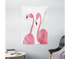 Exotic Pink Birds Animals Tapestry