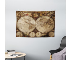 Historic Old Atlas Wide Tapestry