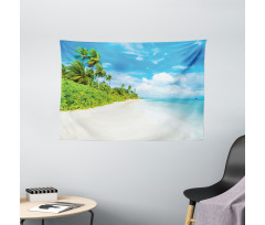 Beach Sea Exotic Palms Wide Tapestry