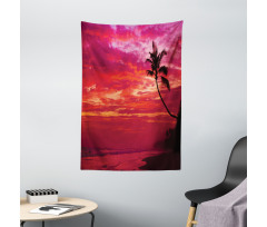 Tropical Island Beach Palms Tapestry