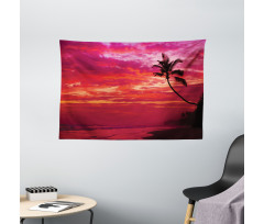 Tropical Island Beach Palms Wide Tapestry