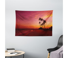 Hawaii Style Palm Trees Wide Tapestry