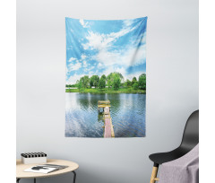 Wooden Dock over Lake Tapestry