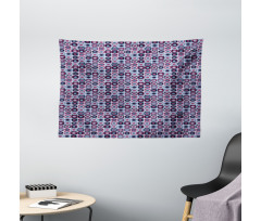 Colorful Flower Art Designs Wide Tapestry