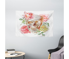 Romantic Roses Floral Wide Tapestry