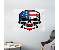 Scary Skull Art Wide Tapestry