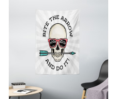 Hipster Skull Pop Art Tapestry